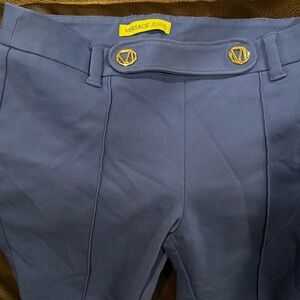 VINTAGE WOMENS VERSACE SLIM STRETCH FIT ANKLE SIDE ZIP PANTS IT SZ 38 US SZ 2.
